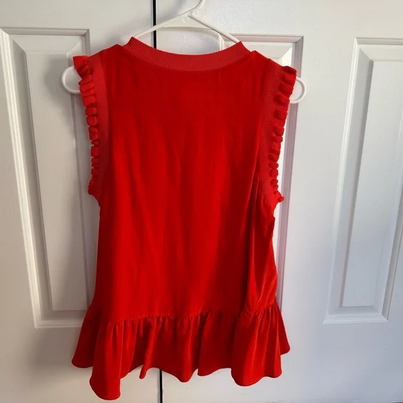 Cinq a sept red silk top - Picture 5 of 6